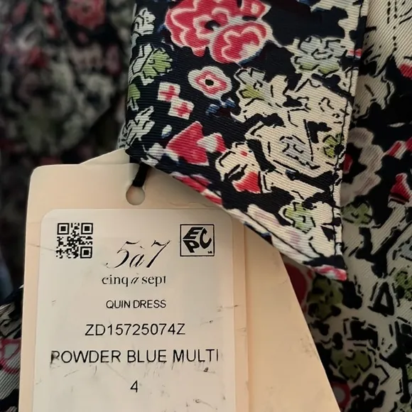 🆕 Cinq á Sept Quin Midi Dress in Powder Blue Multi