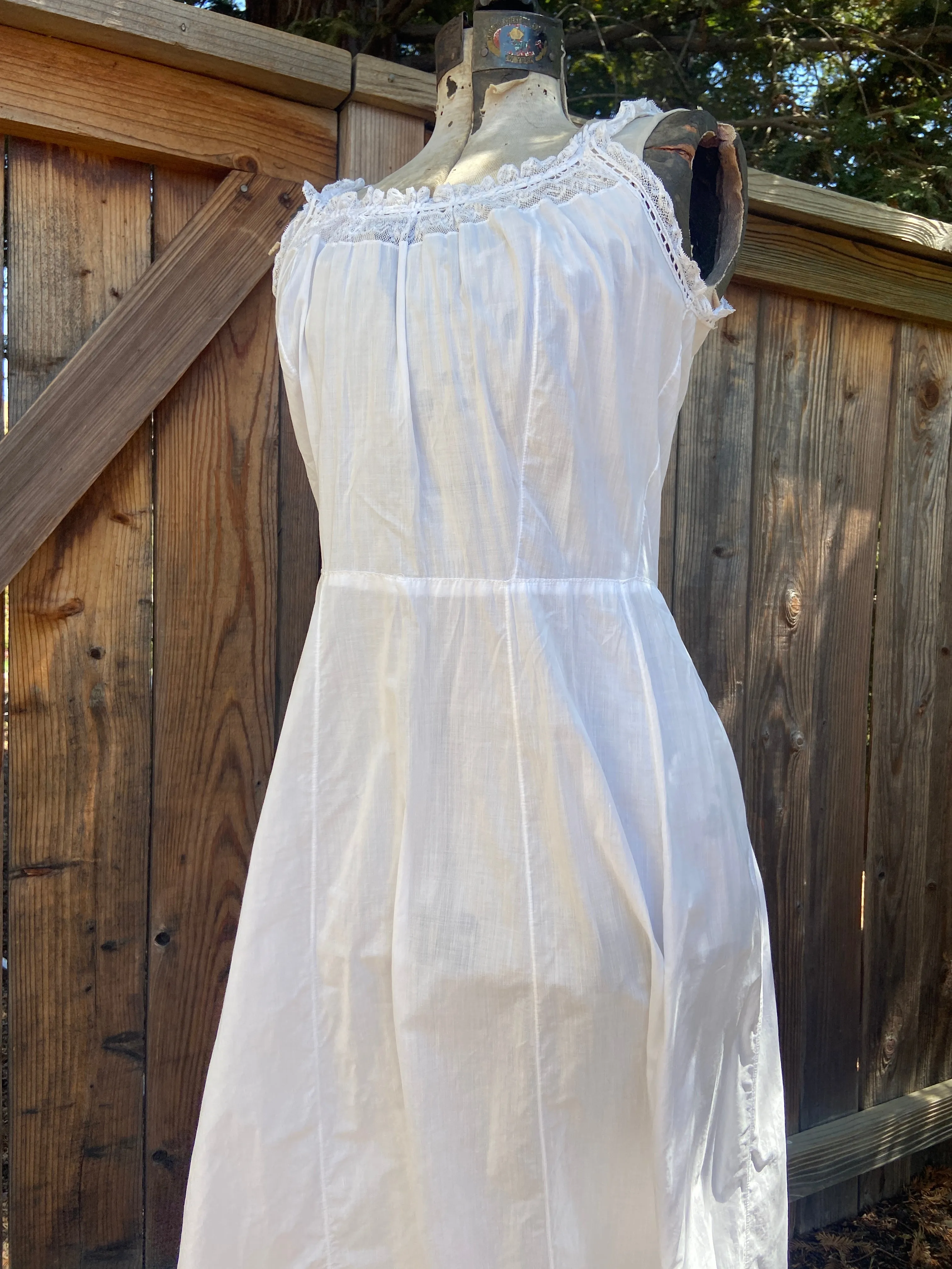 1930s Fine Cotton & Lace Slip Dress