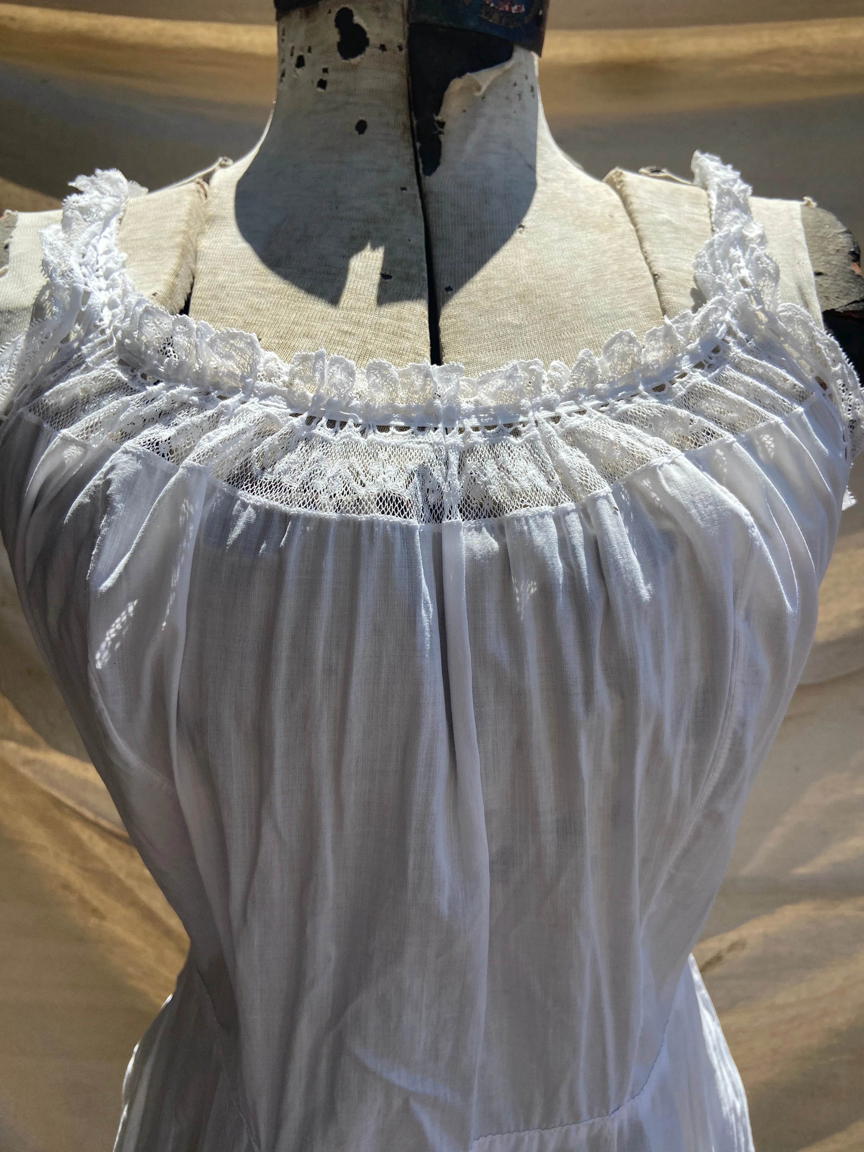 1930s Fine Cotton & Lace Slip Dress