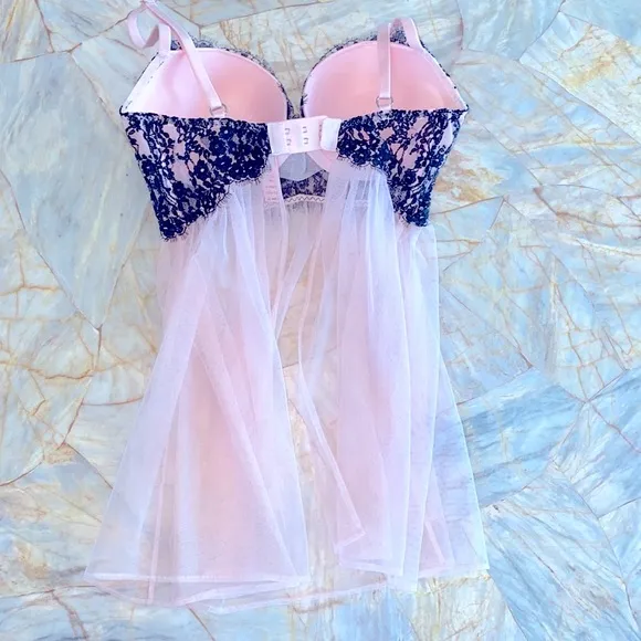 32D Very Sexy Midi Satin Slip Babydoll Nightgown Nighty