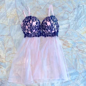 32D Very Sexy Midi Satin Slip Babydoll Nightgown Nighty