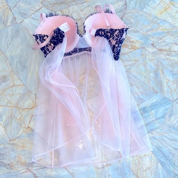 32D Very Sexy Midi Satin Slip Babydoll Nightgown Nighty
