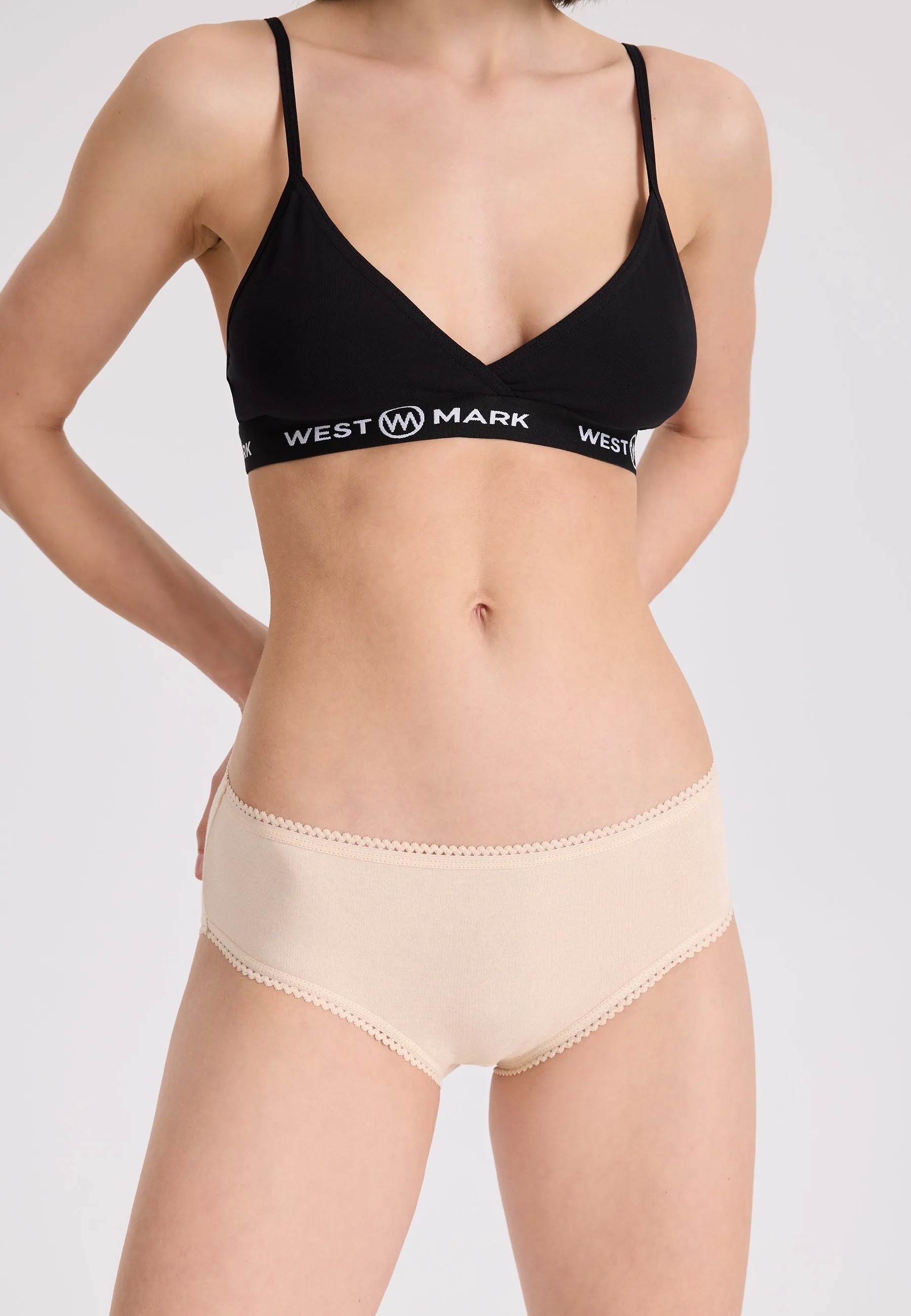 5’li Ten Rengi Pamuklu Midi Boy Kadın Slip EVA RIB MIDI