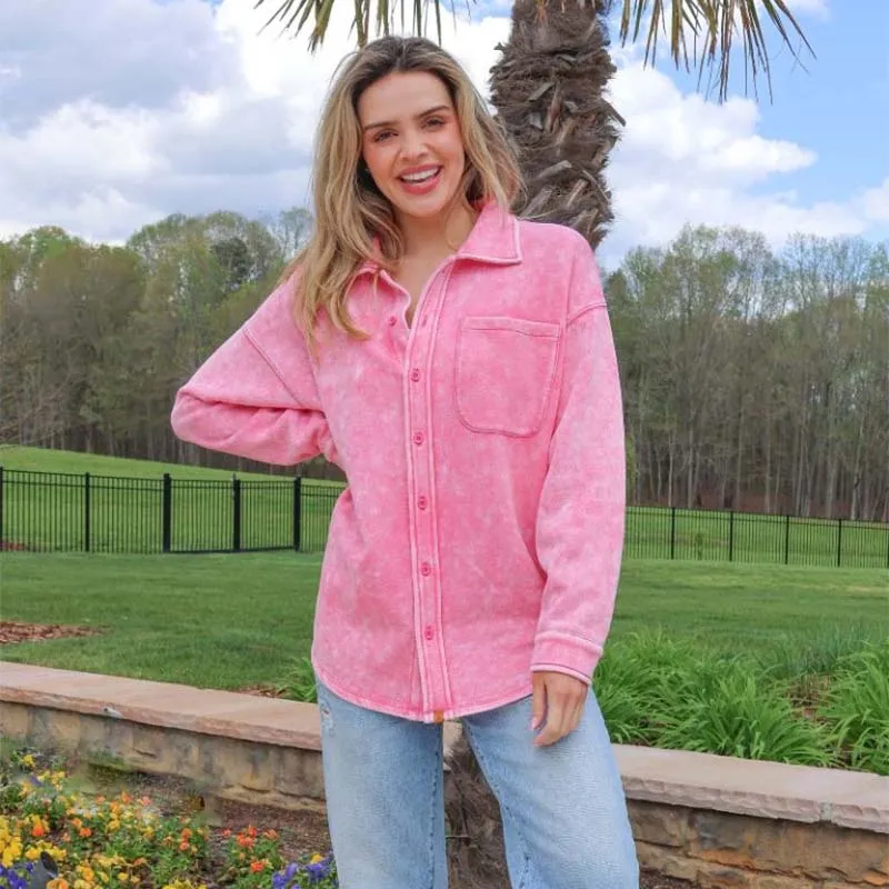 Acid Wash Shacket