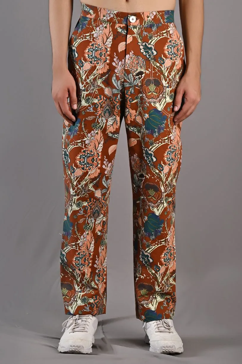 Adelio - Maroon & Multi Printed Shacket Set With Pant