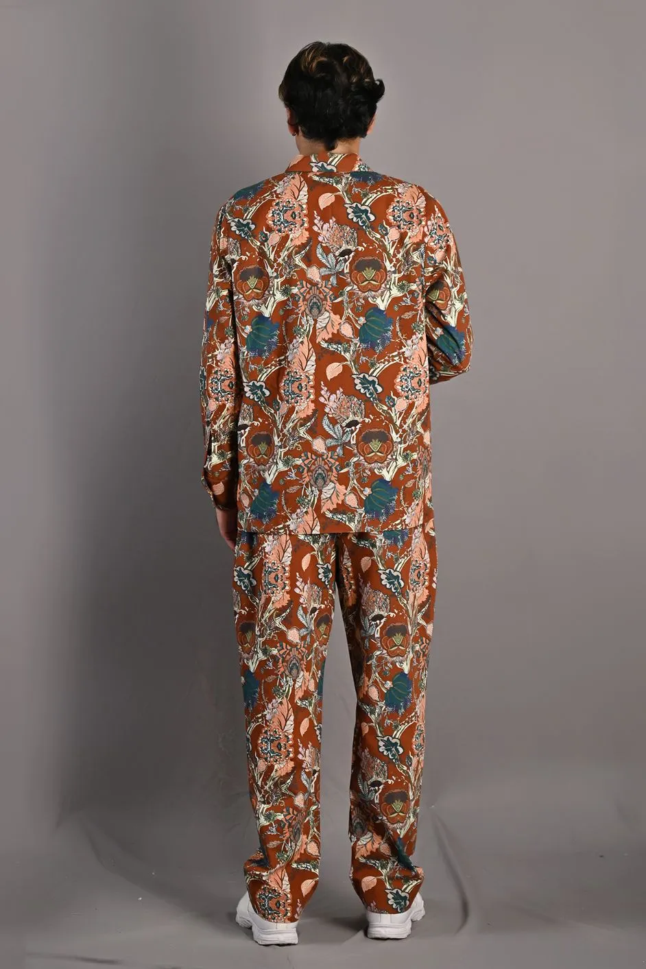 Adelio - Maroon & Multi Printed Shacket Set With Pant