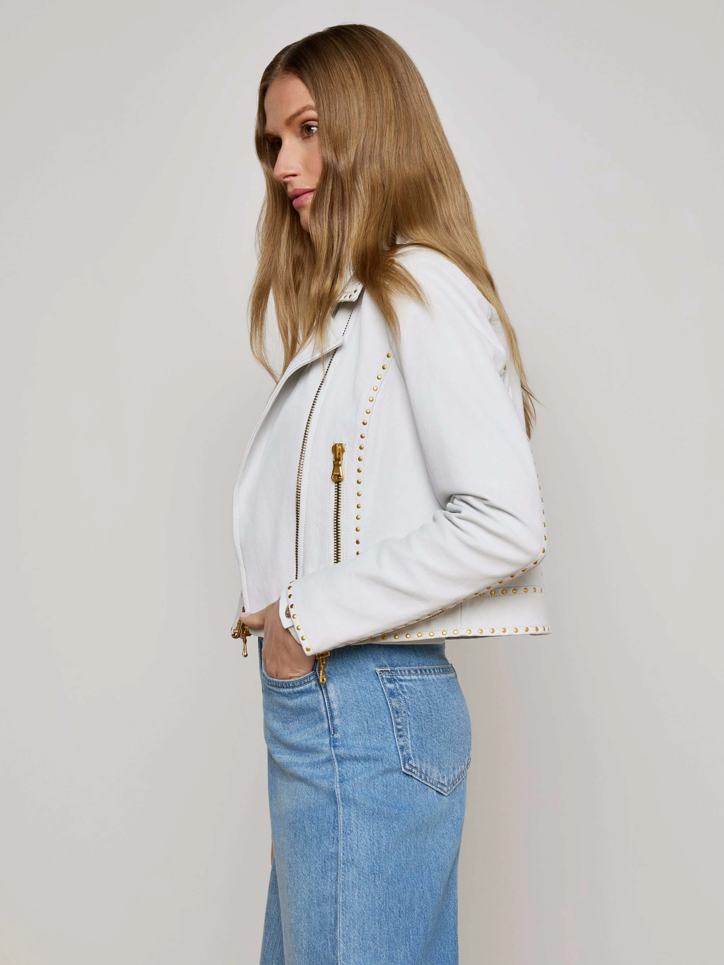 Aelin Studded Leather Jacket