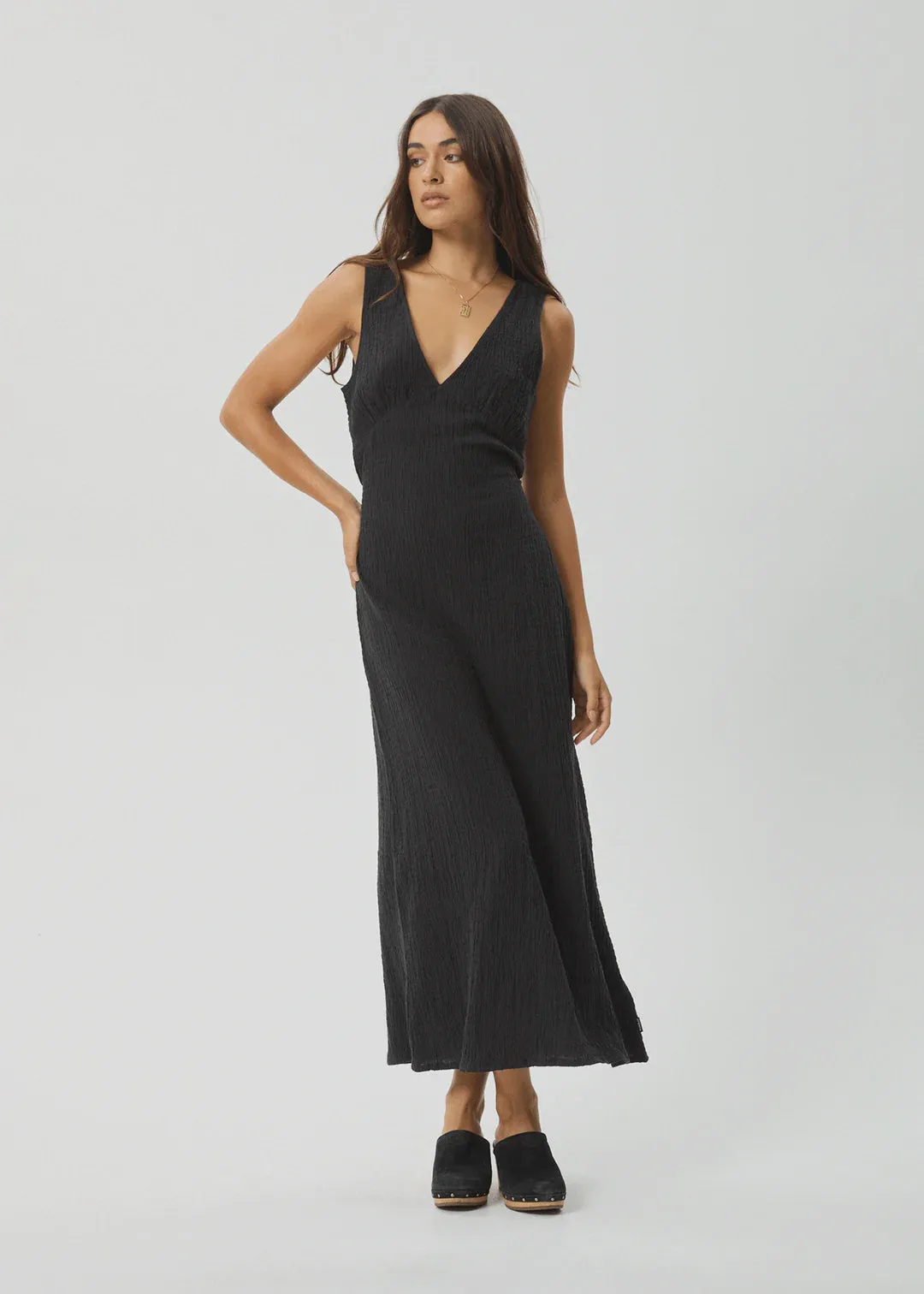 Afends Focus- Seersucker Maxi Dress