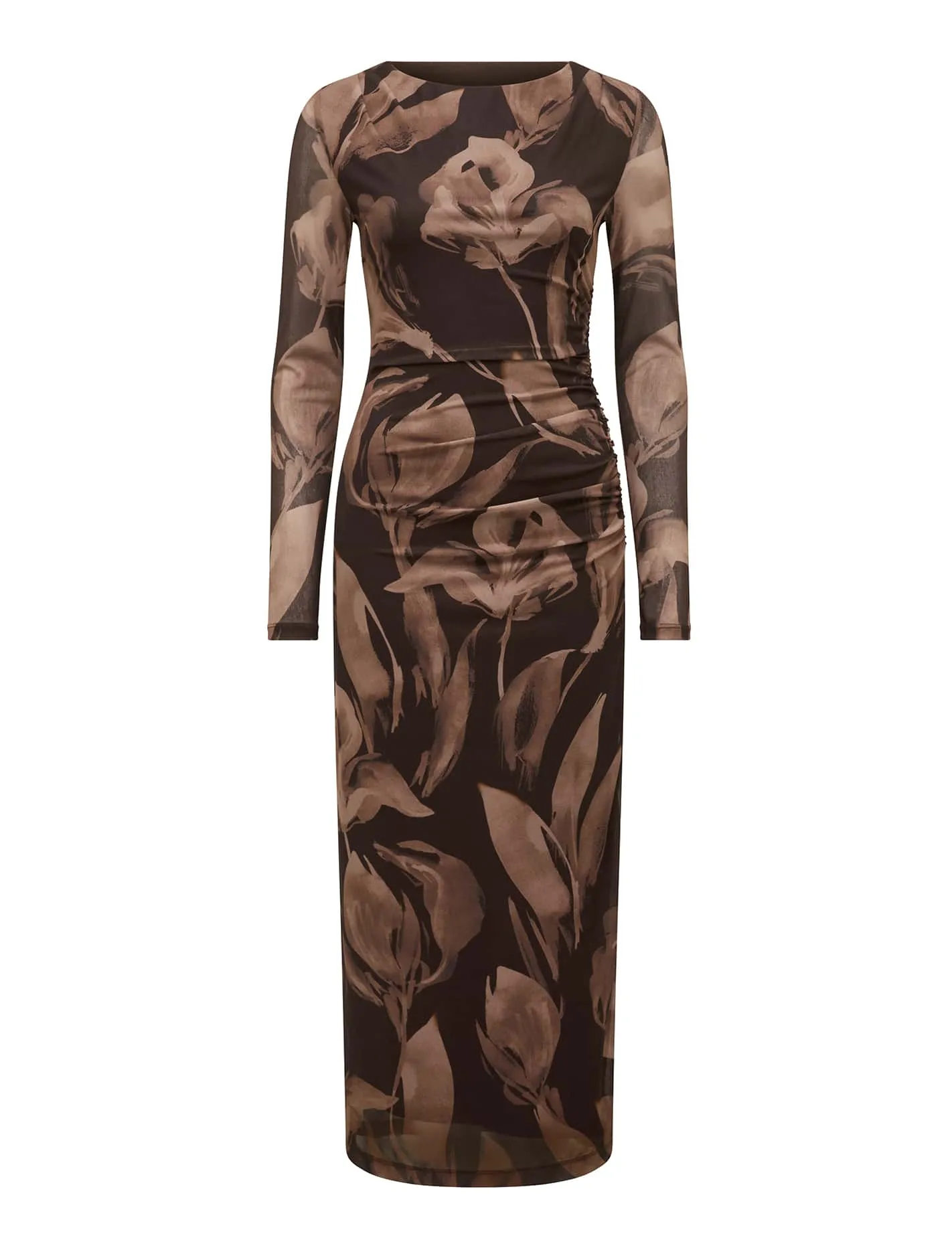 Alannah Mesh Long Sleeve Midi Dress
