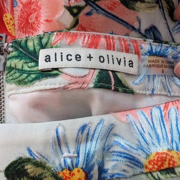 Alice and Olivia  silk blend midi skirt