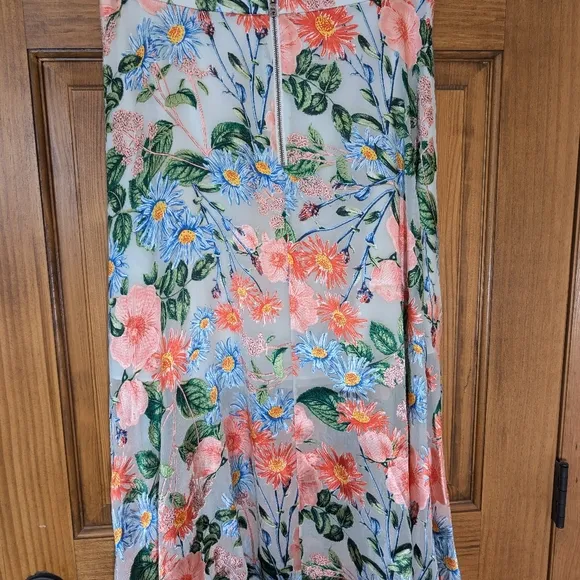 Alice and Olivia  silk blend midi skirt