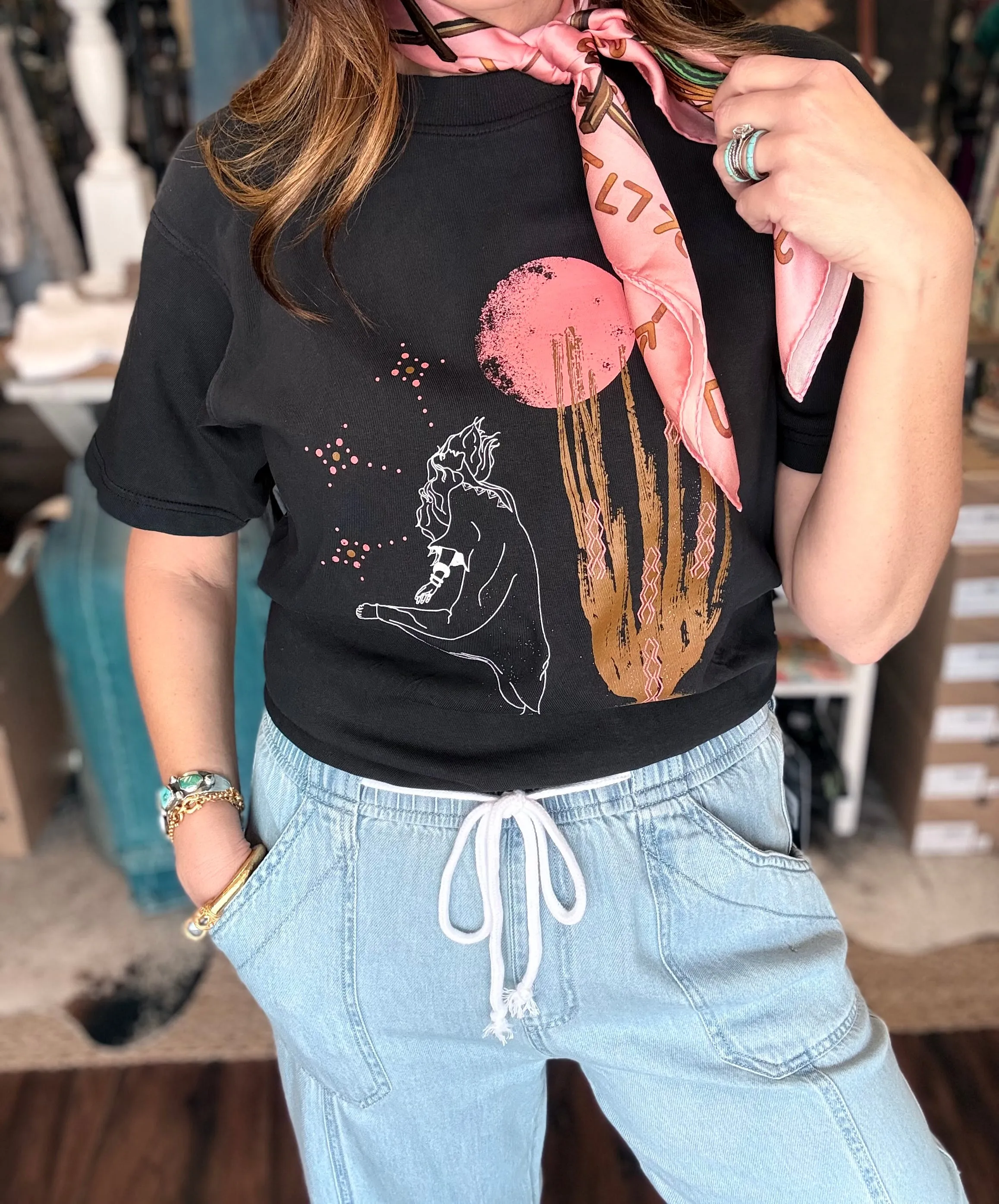 Allie Falcon- Sonoran Moon Dance Boyfriend Tee