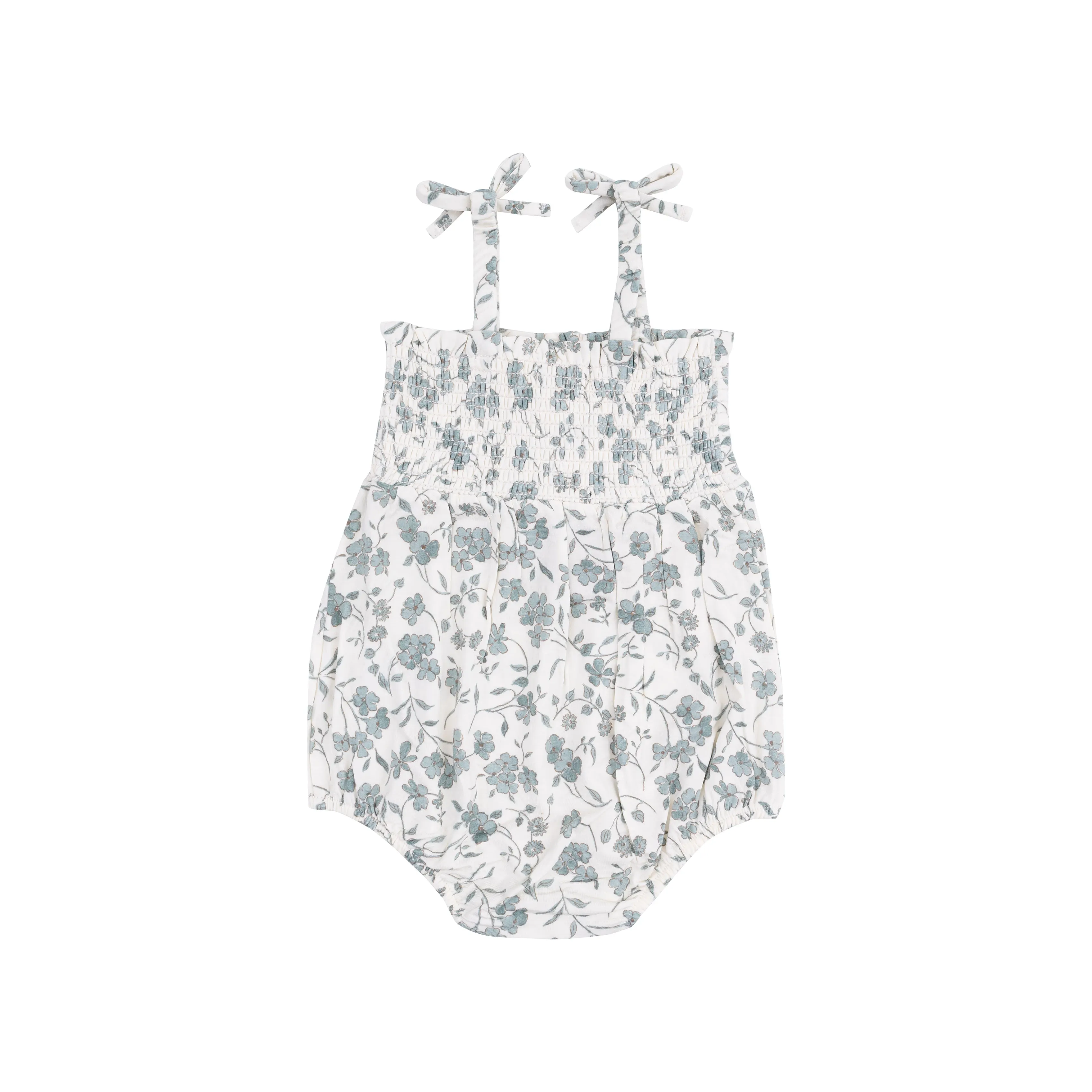 Angel Dear || Baby's Breathe Floral Tie Strap Smocked Bubble