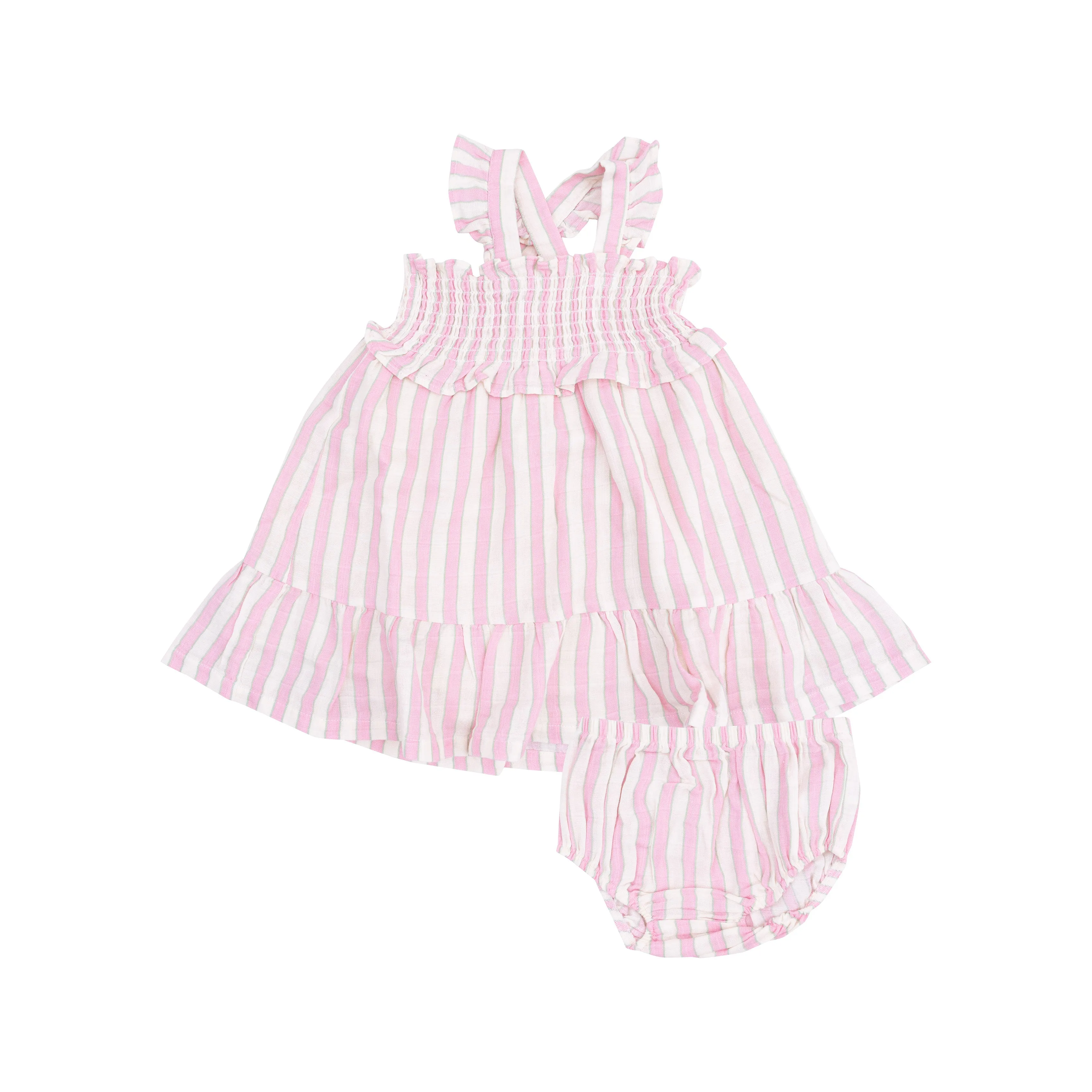 Angel Dear || Candy Stripe Smocked Ruffle Sundress