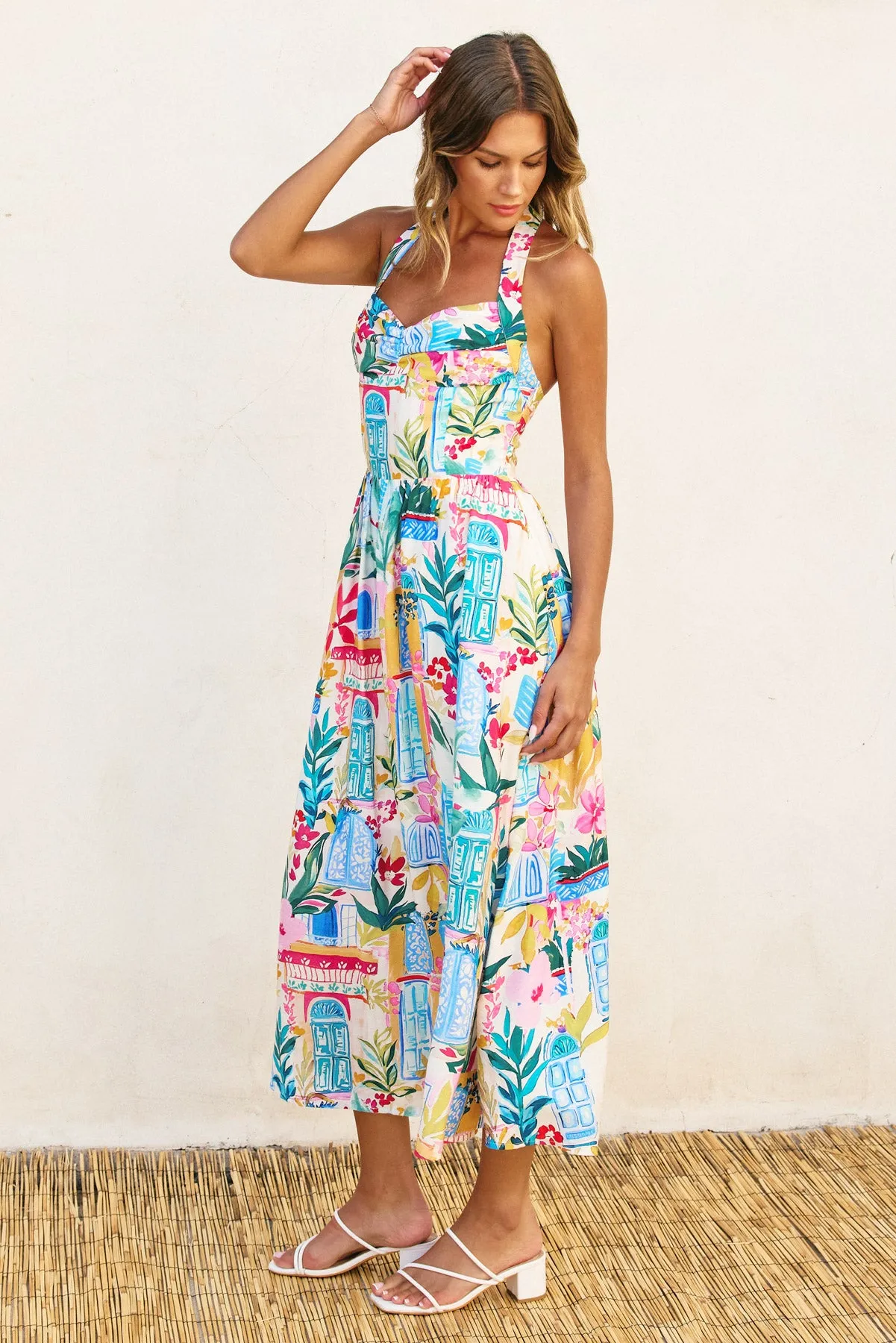 Anise Halter Neck Midi Dress