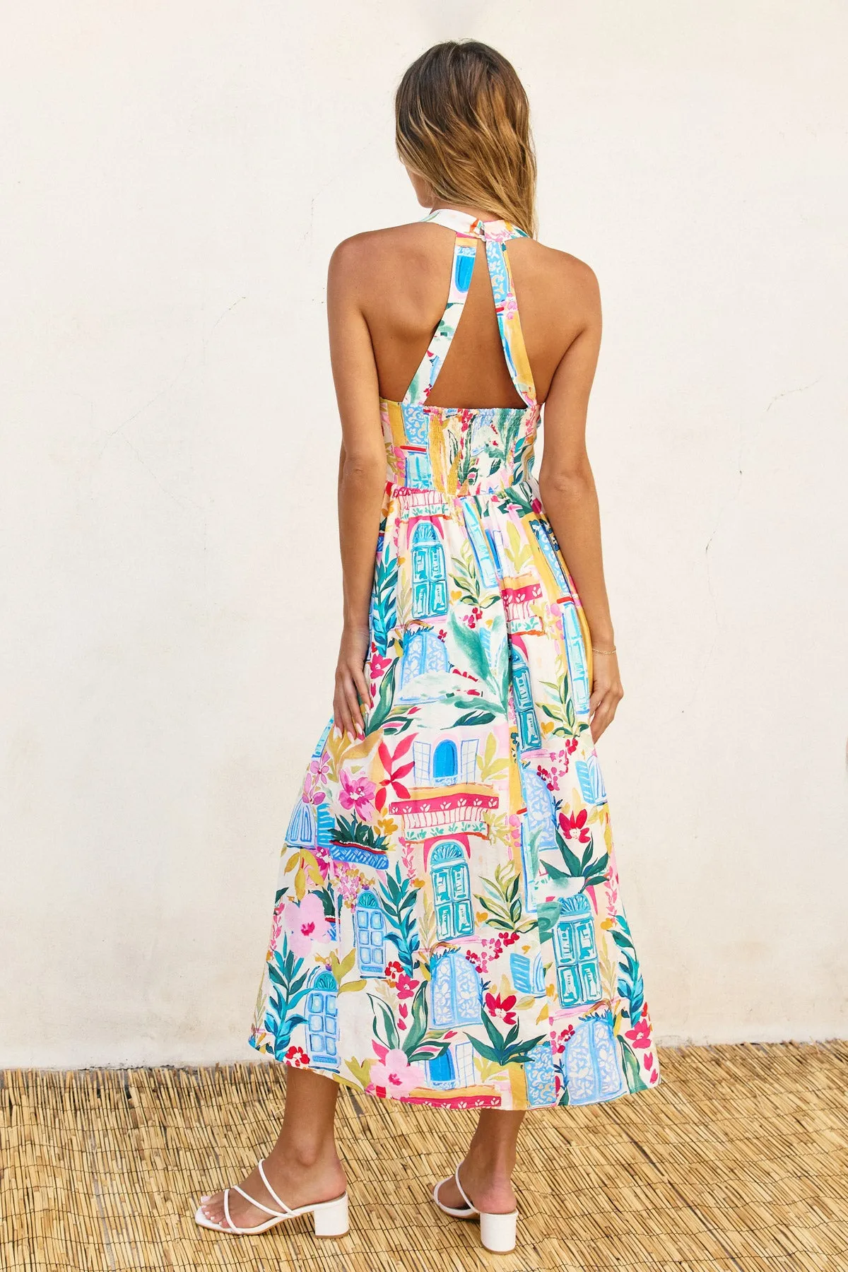 Anise Halter Neck Midi Dress