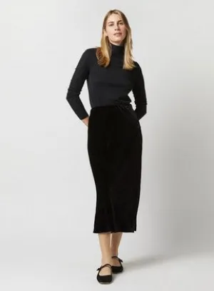 Ann Mashburn Mare Velvet Skirt - Black