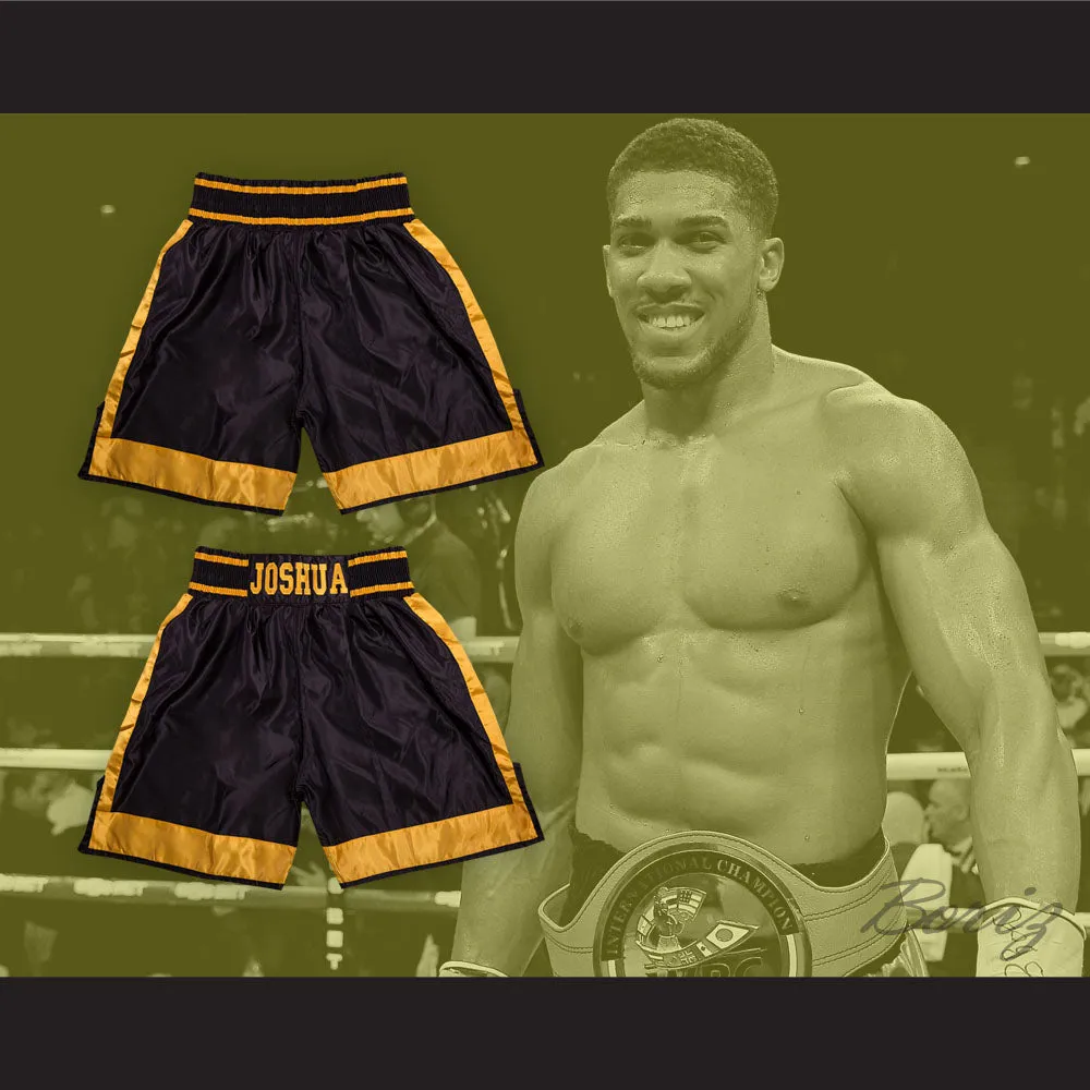 Anthony Joshua Black and Yellow Boxing Shorts