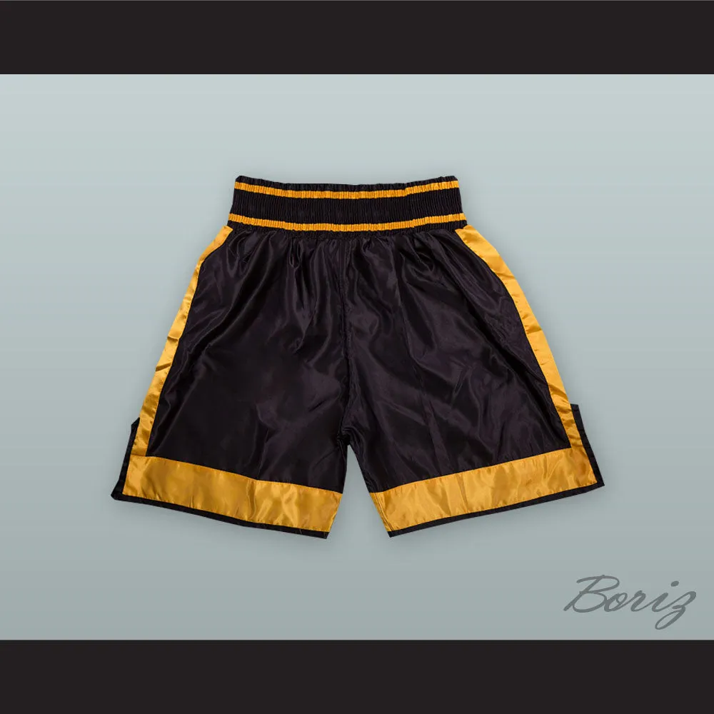 Anthony Joshua Black and Yellow Boxing Shorts