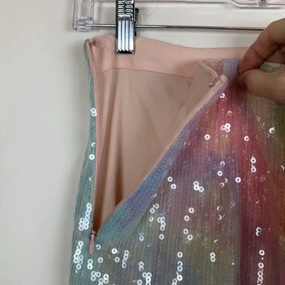 Anthropologie Hutch Sequin Mesh Midi Slip Skirt