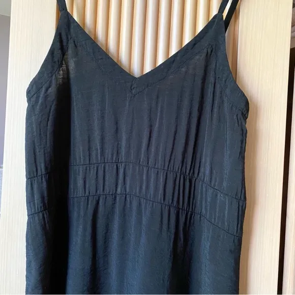 Anthropologie Lacausa alma midi slip dress black