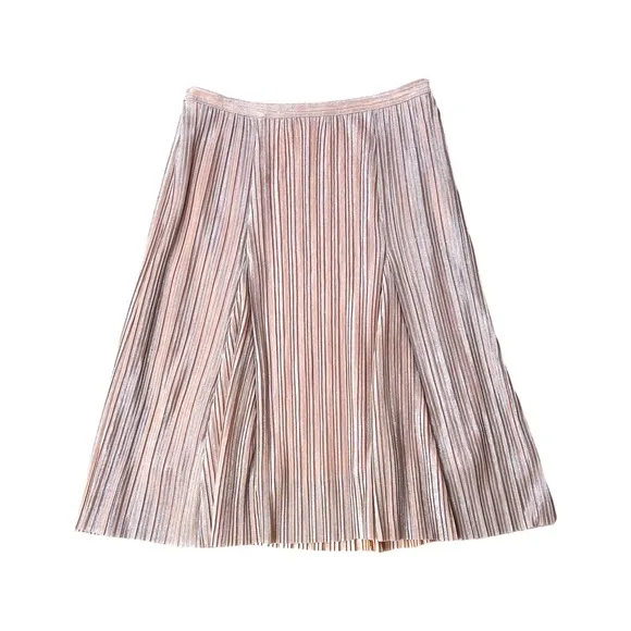 Anthropologie Maeve Shimmer Pleated Midi Skirt Fairy Whimsical Party Metallic