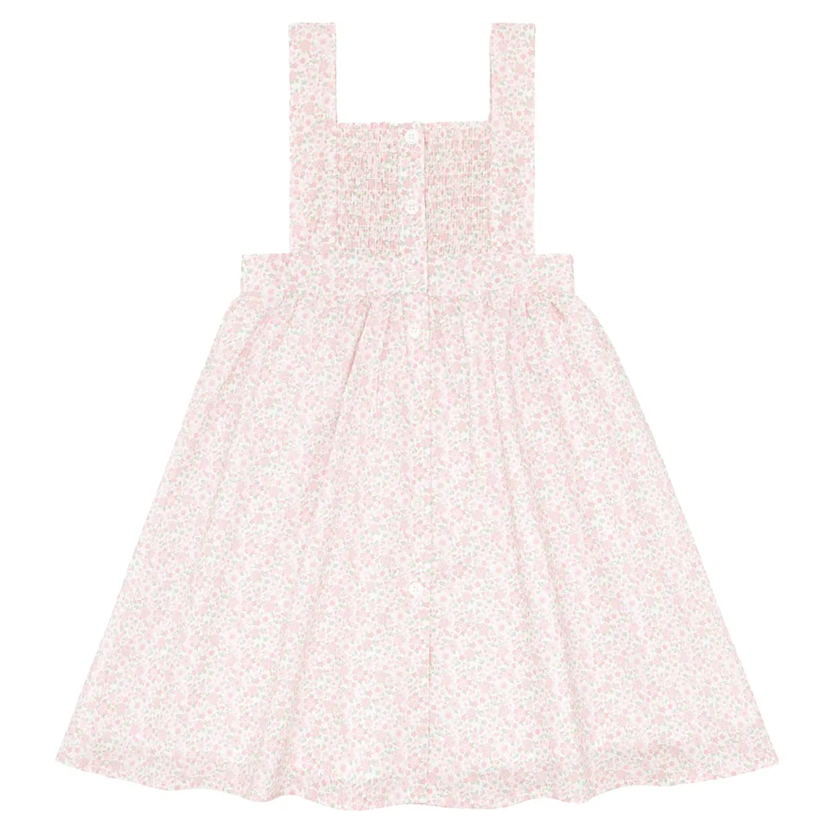 Antique Floral Smocked Bib Dress