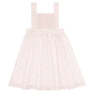 Antique Floral Smocked Bib Dress