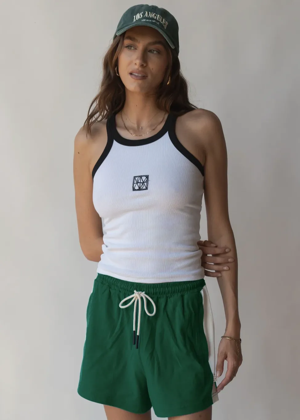 ARAMINTA JAMES Monogram Contrast Tank - Snow