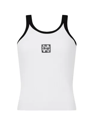 ARAMINTA JAMES Monogram Contrast Tank - Snow