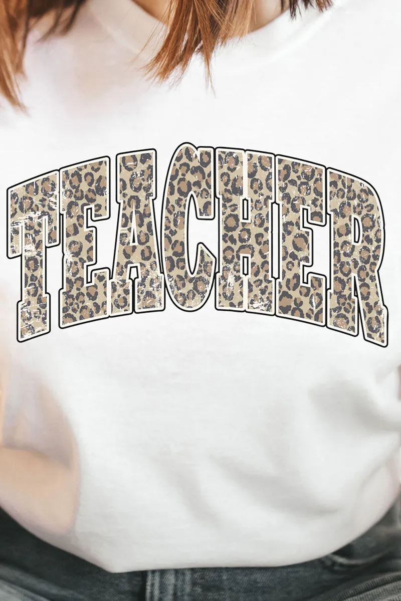 Arched Teacher Leopard Dri-Power 50/50 Tee