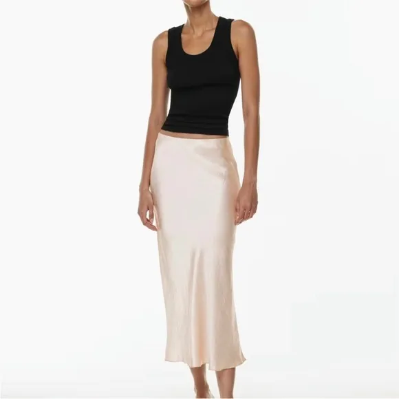 Aritizia Babaton Slip Satin Midi Skirt