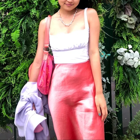 Aritzia Babaton Slip Skirt 00 in Fresco Pink