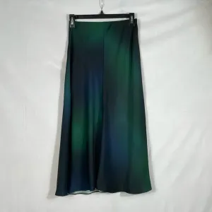 Aritzia Babaton Slip Skirt Size 4 Midi Green Navy Black Print EUC