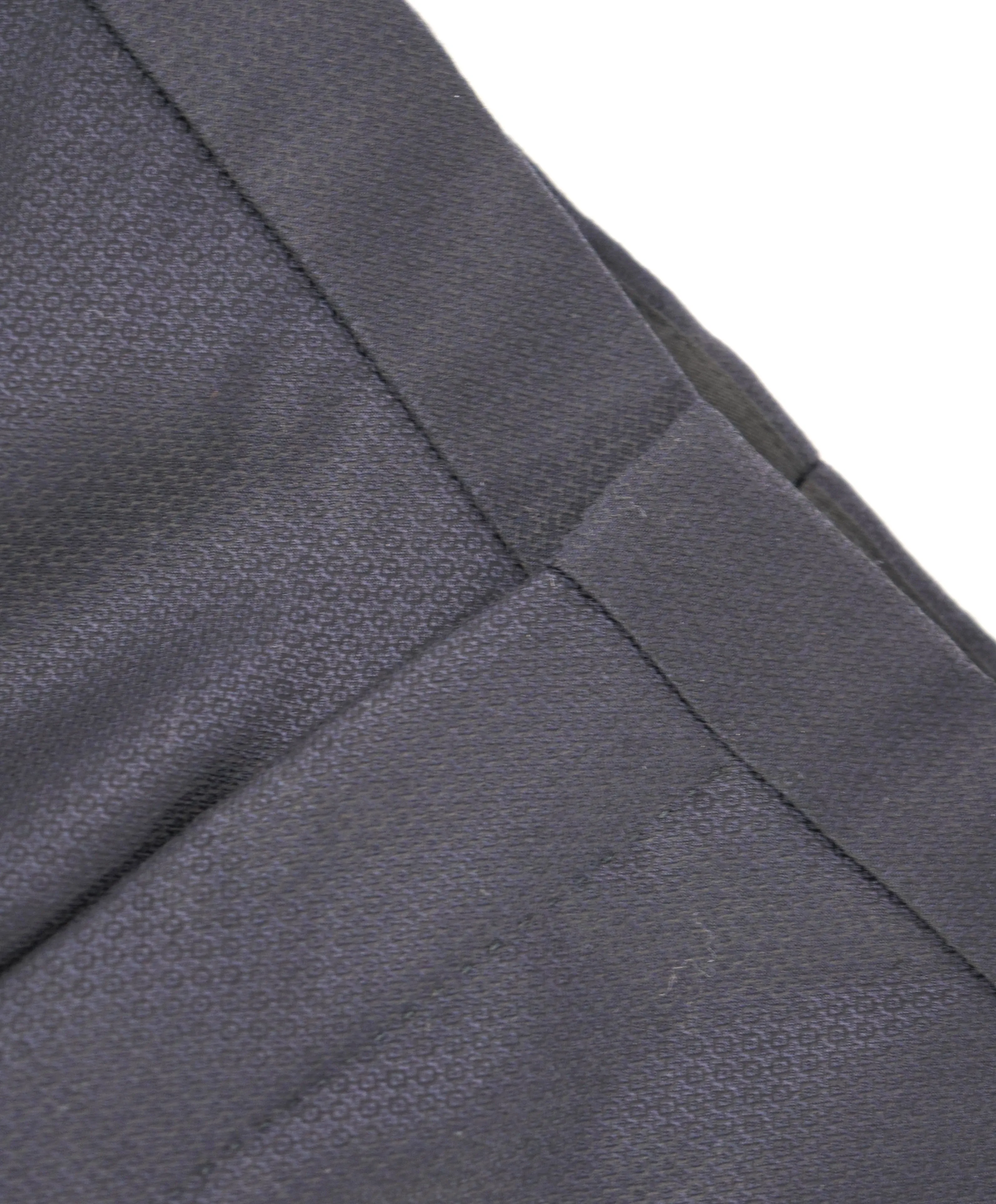 ARMANI COLLEZIONI -Navy Geometric Weave Tux Dinner Flat Front Dress Pants - 35W