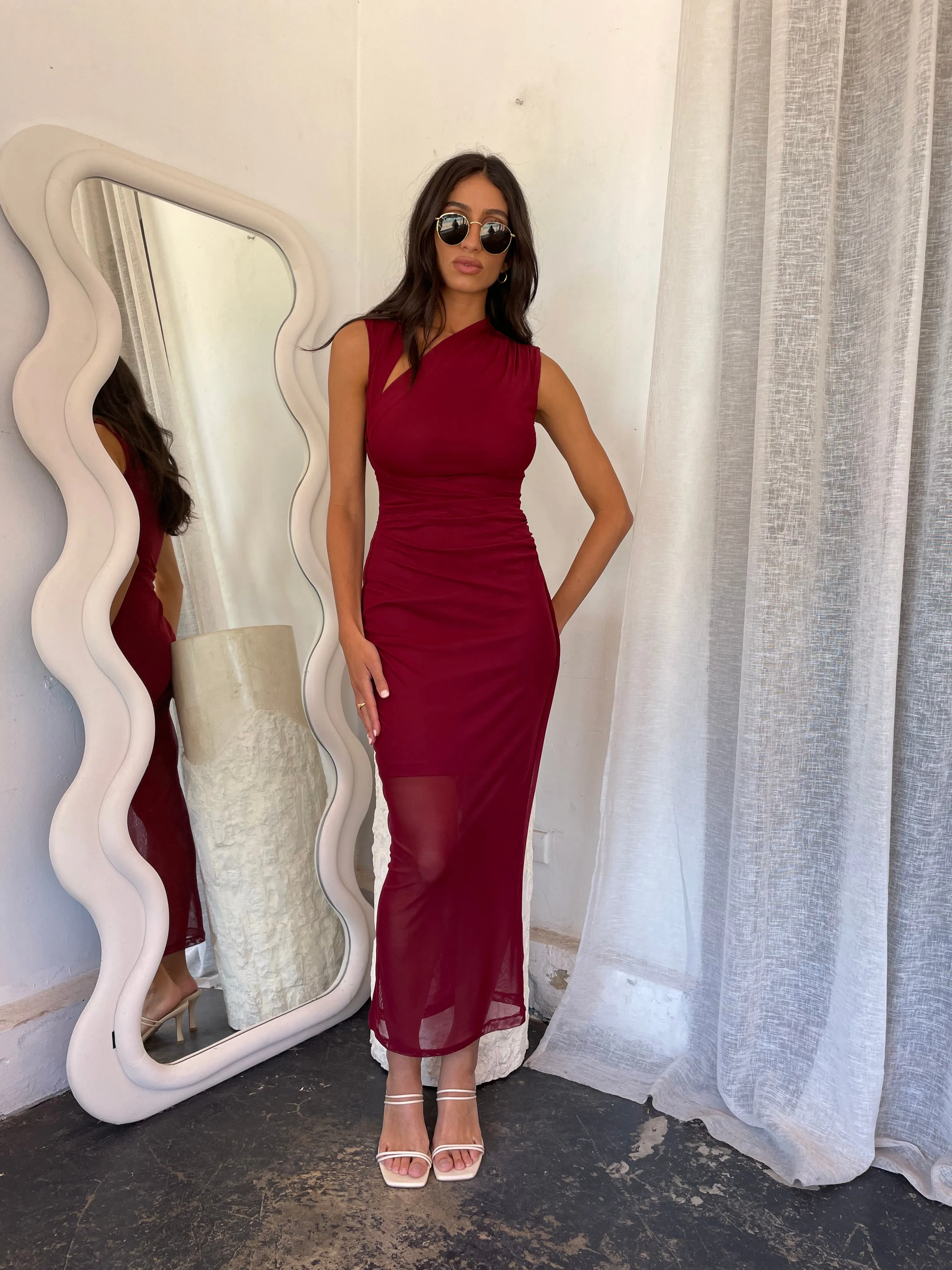 Audrey Mesh Midi Dress