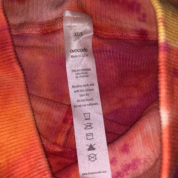 Avocado Tie Dye Ribbed Biker Shorts Size XS/S NWOT