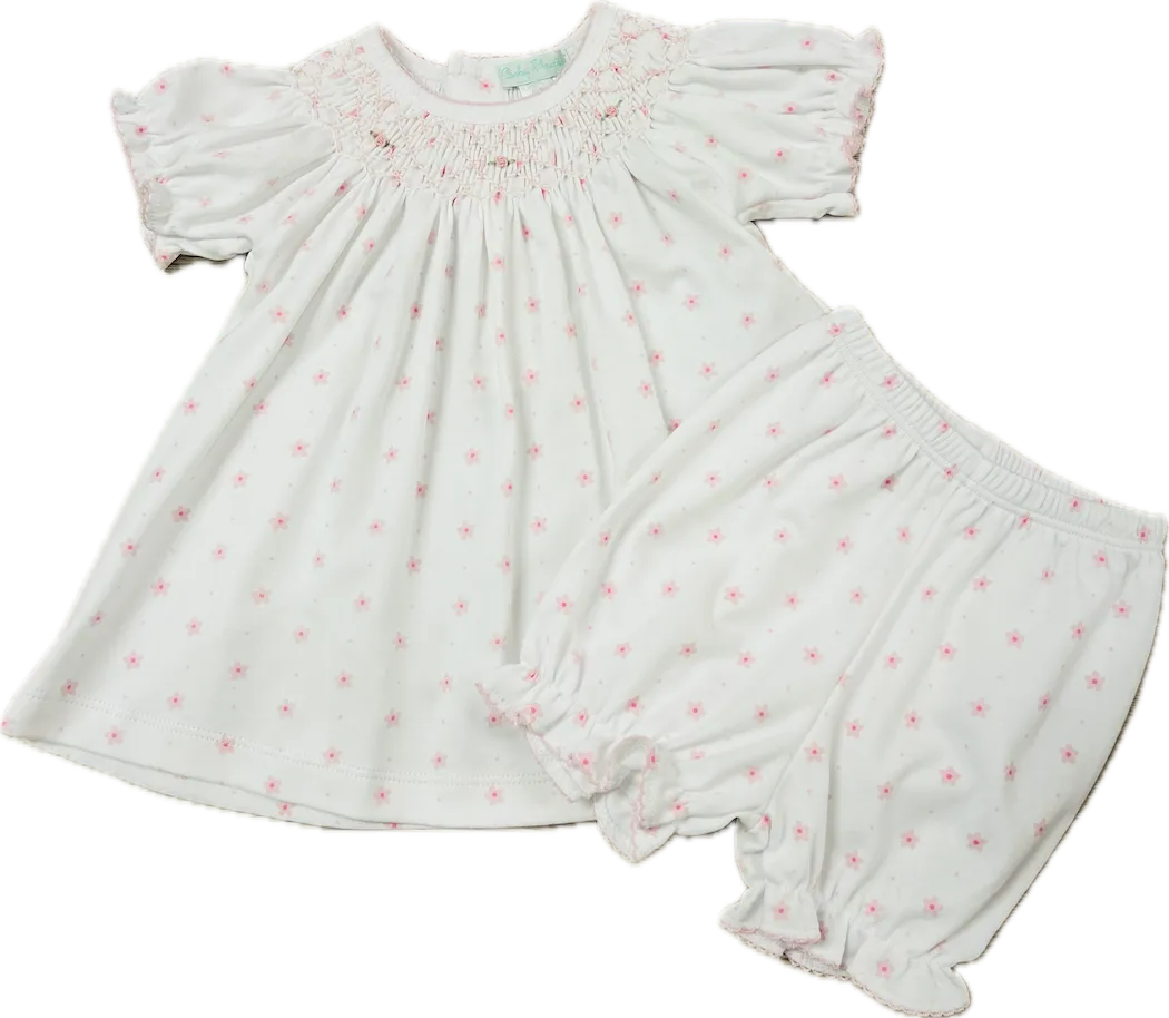 Baby Girl's Pink Flower Print Pima Cotton Bishop Dress