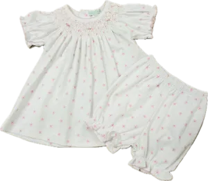 Baby Girl's Pink Flower Print Pima Cotton Bishop Dress
