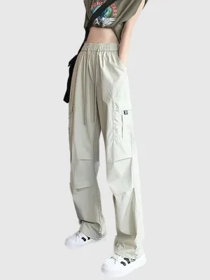 Beige Corduroy Wide Leg Pants