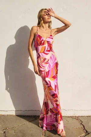 Bella Chevron Seam Open Back Maxi Dress