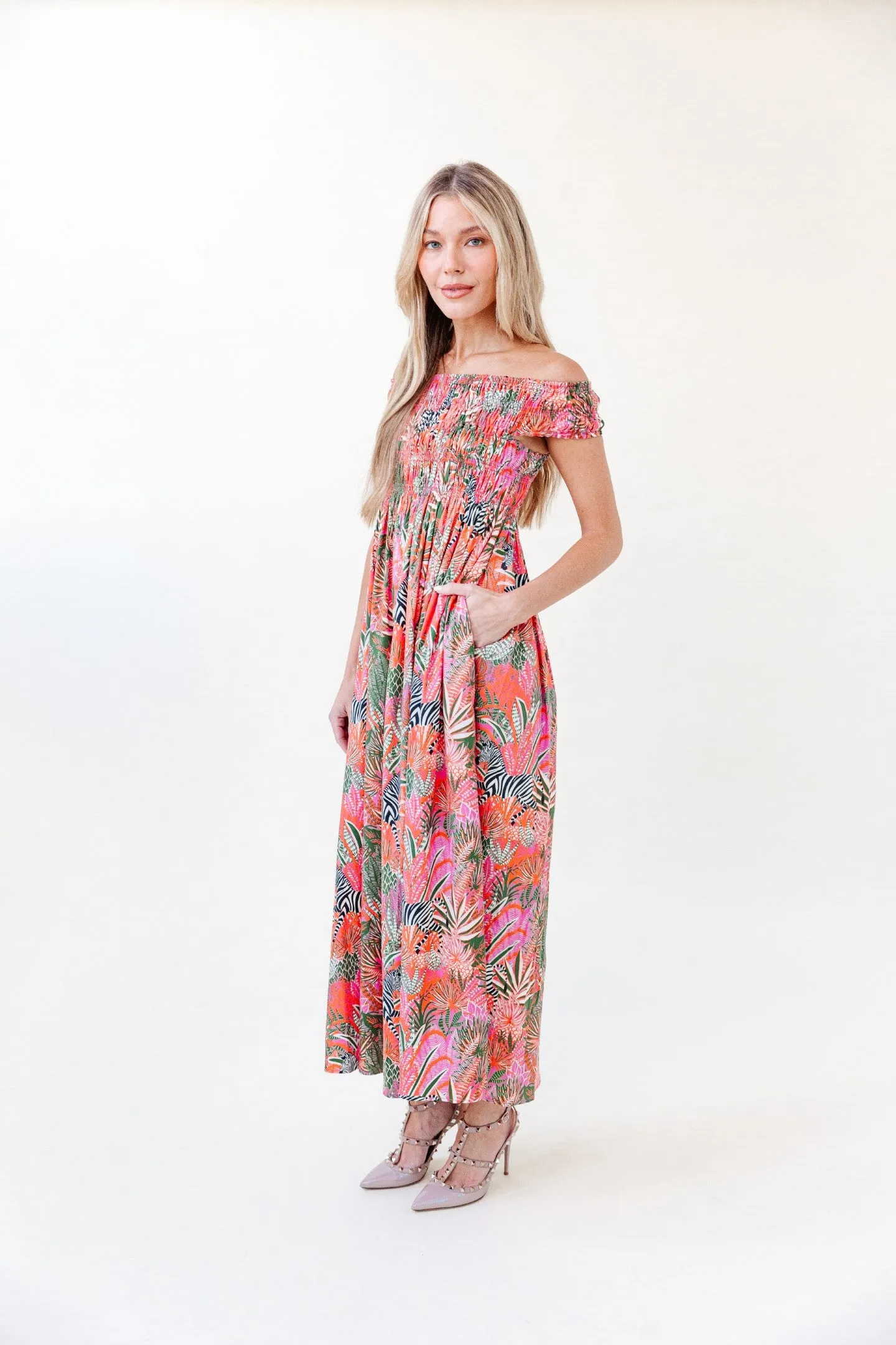 Beth Dress in Sunrise Zebra Soirée