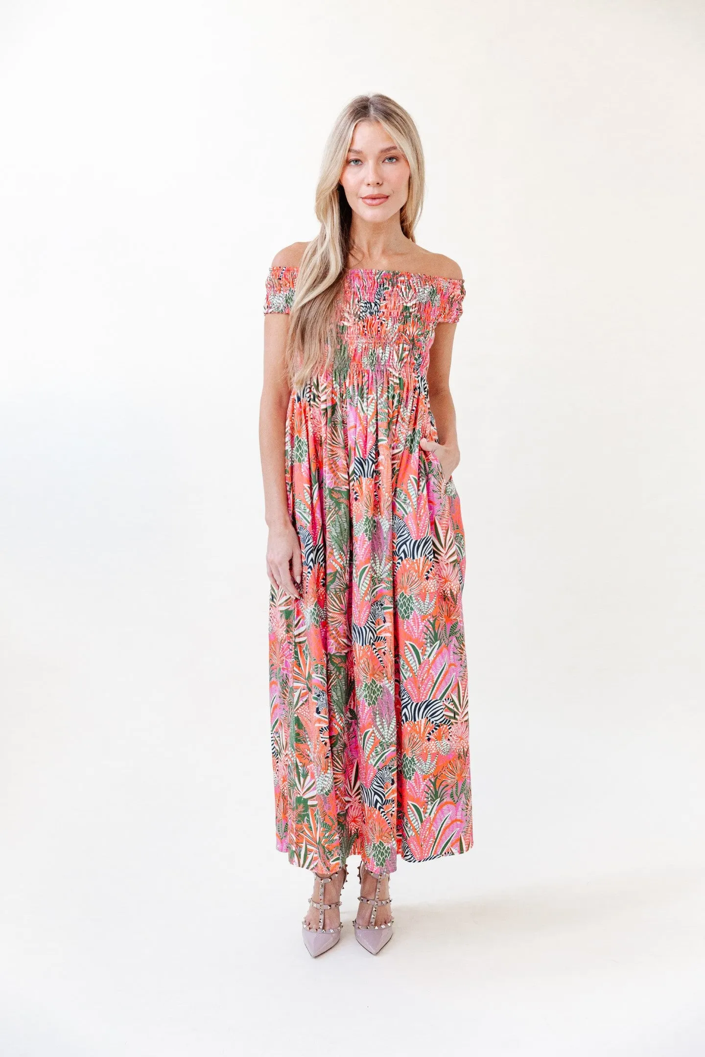 Beth Dress in Sunrise Zebra Soirée