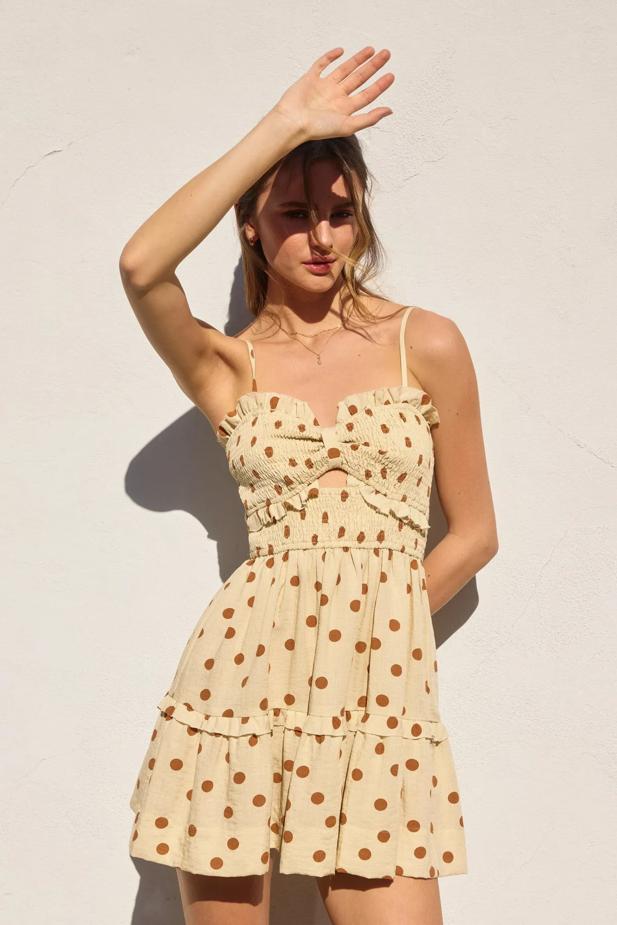 Betty Smocked Sweetheart Mini Dress