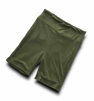 Biker Shorts - Solid Olive Green