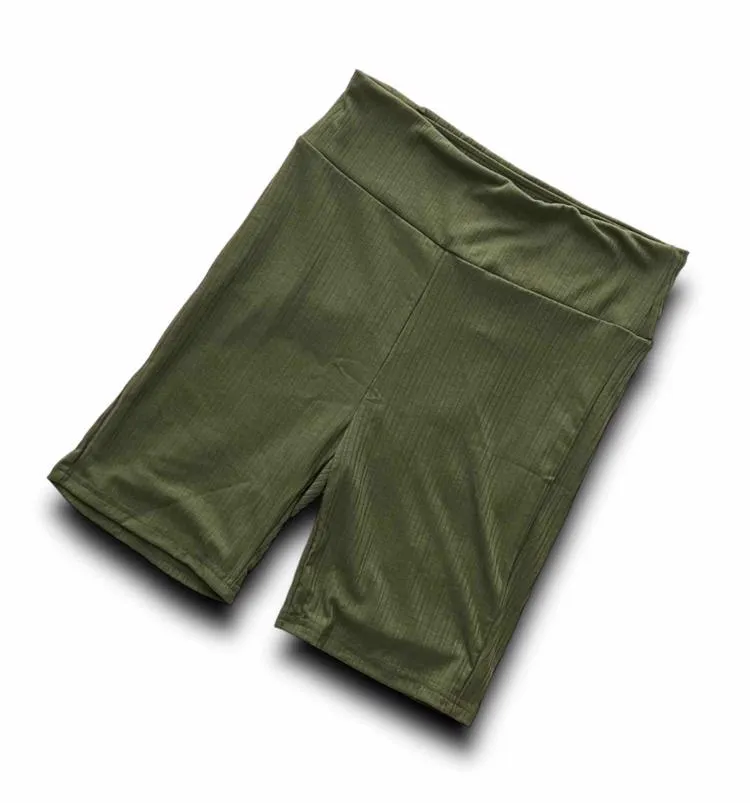 Biker Shorts - Solid Olive Green
