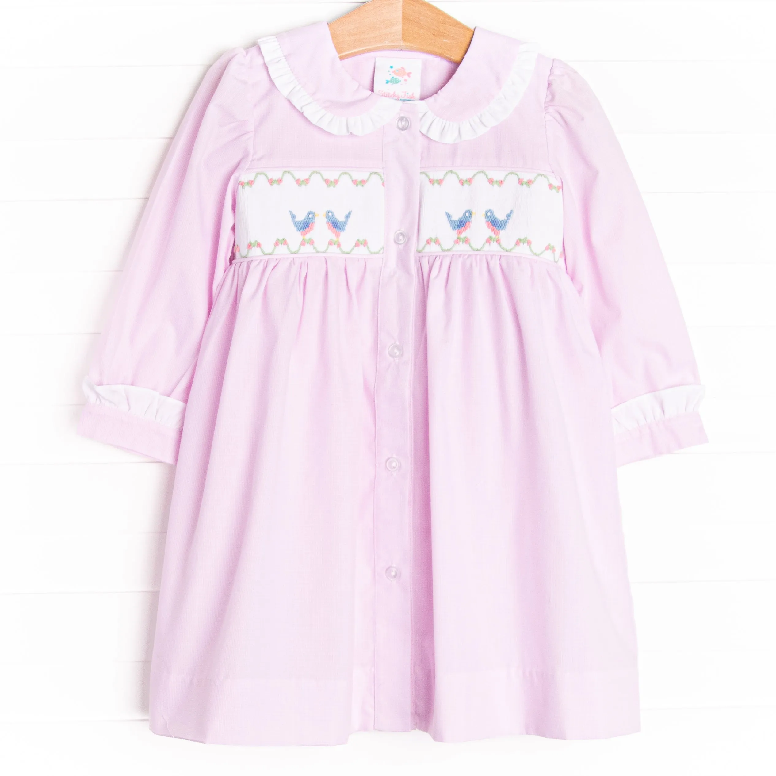 Birdie Besties Smocked Dress, Pink