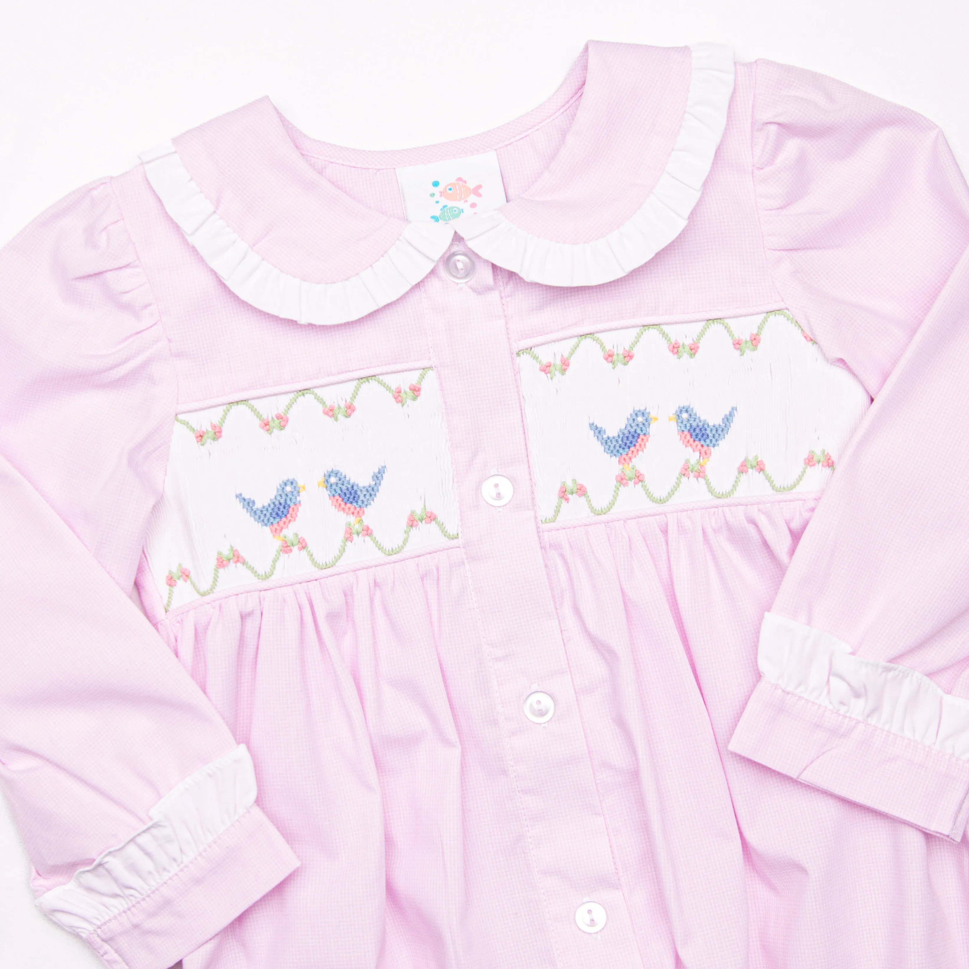 Birdie Besties Smocked Dress, Pink