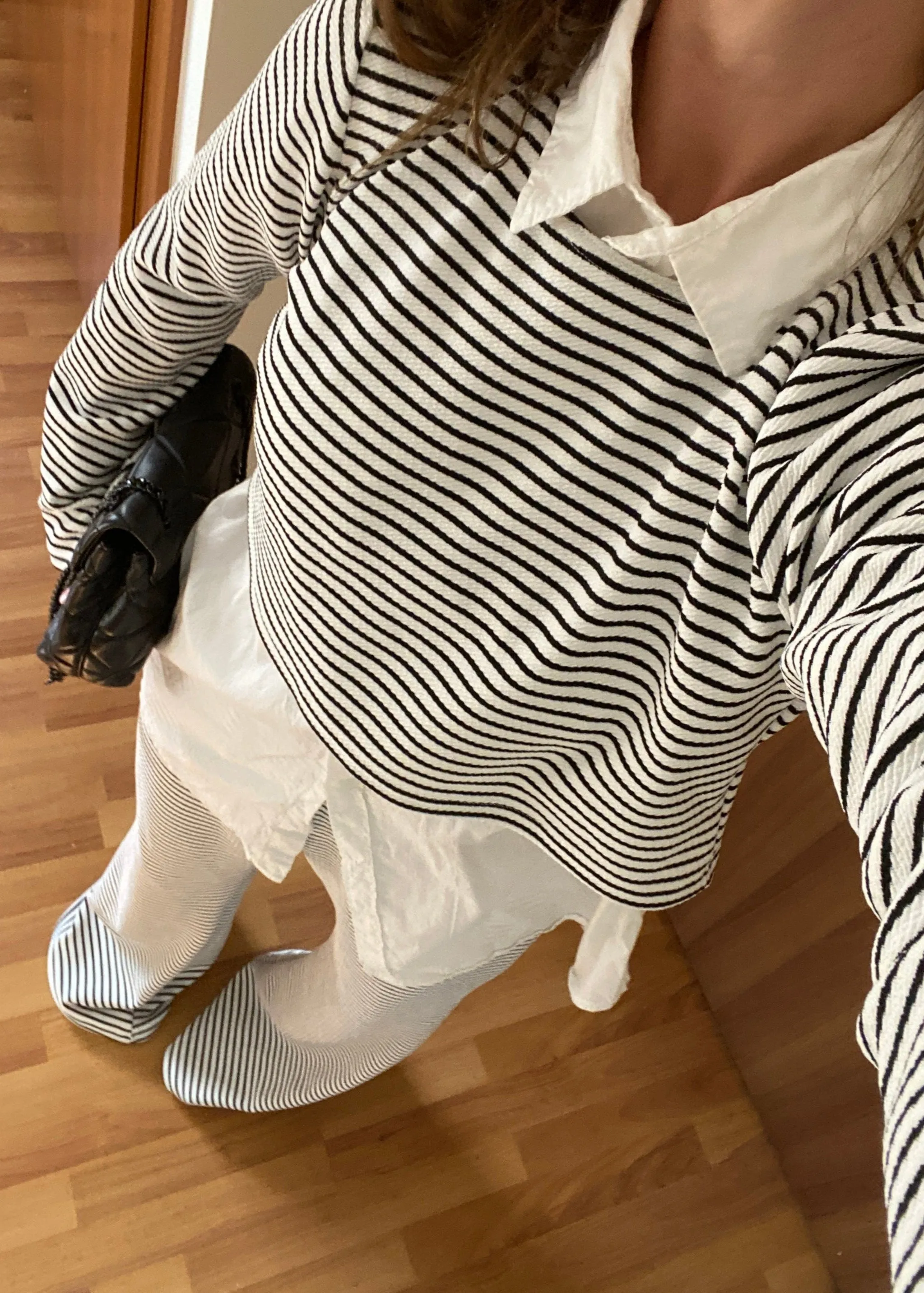 Black & White Stripe Loose Fit Trouser Co-Ord