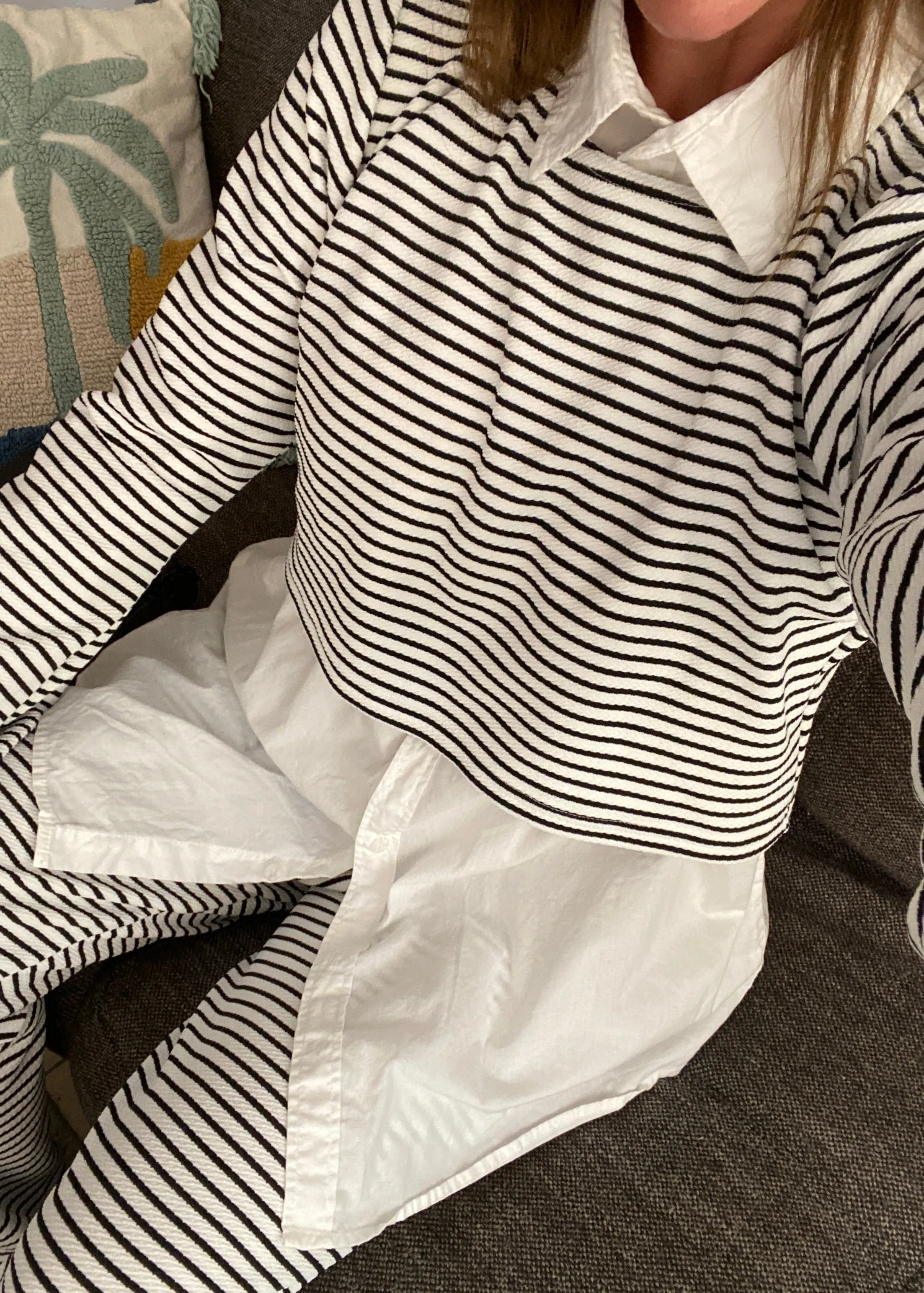 Black & White Stripe Loose Fit Trouser Co-Ord